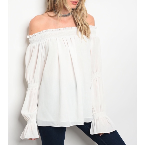 EVETTE ENCOUNTERS Tops - | FLIRTY OFF THE SHOULDER TOP |